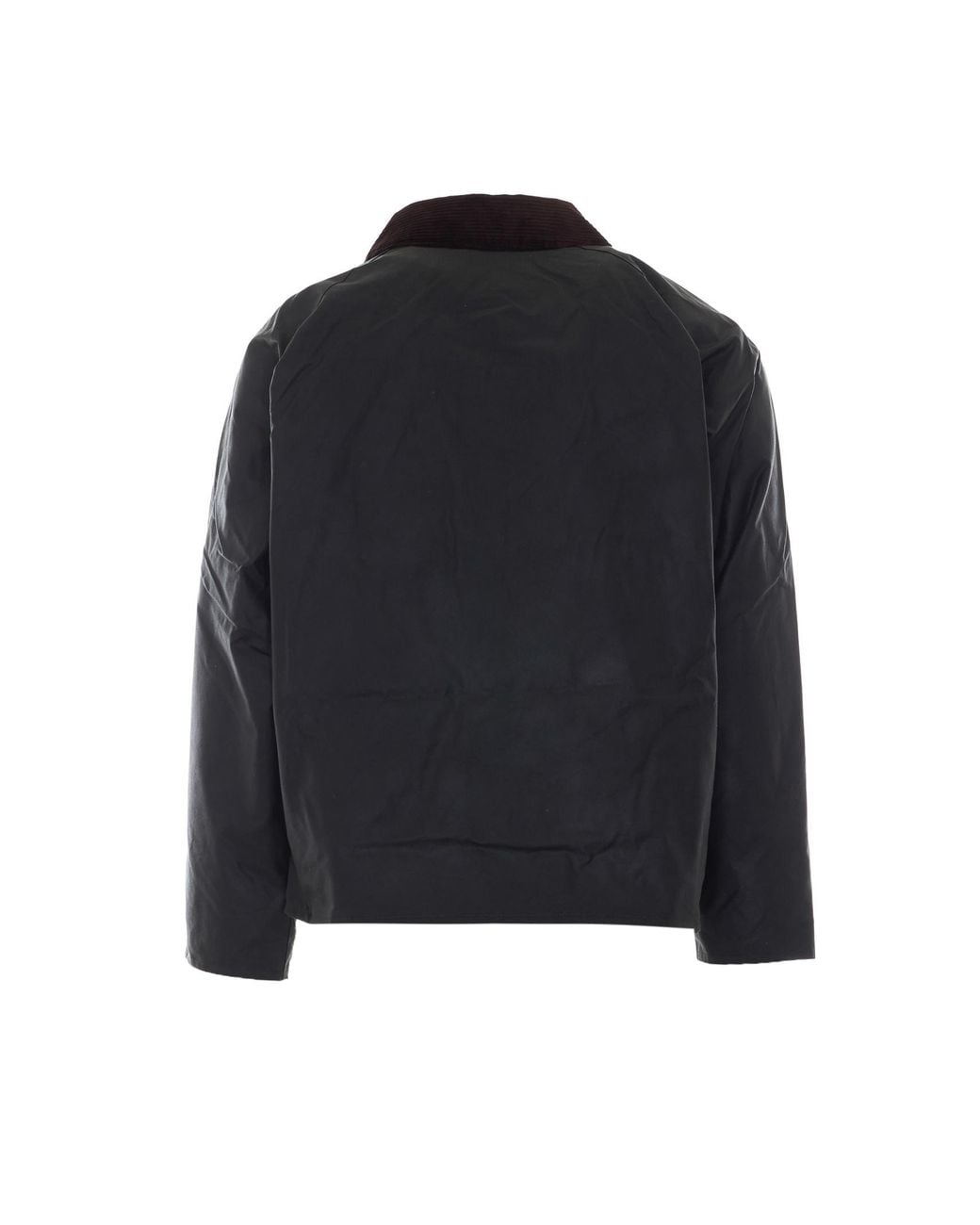 Barbour Black Transport Waxed Jacket With Corduroy Collar for men