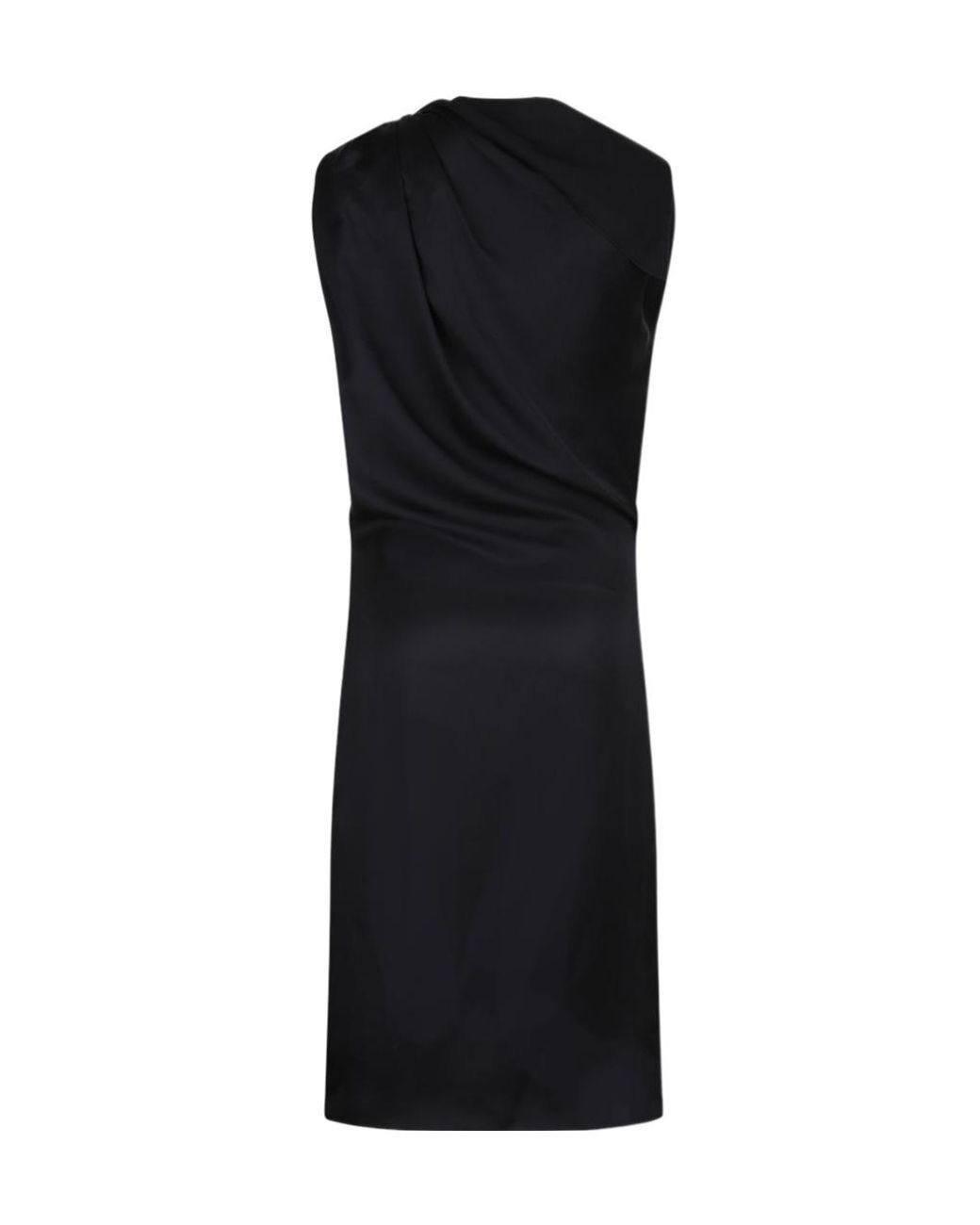 Lanvin Black Boat Neck Arpège Midi Dress