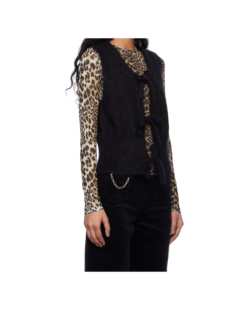 Ganni Black Tie String Vest