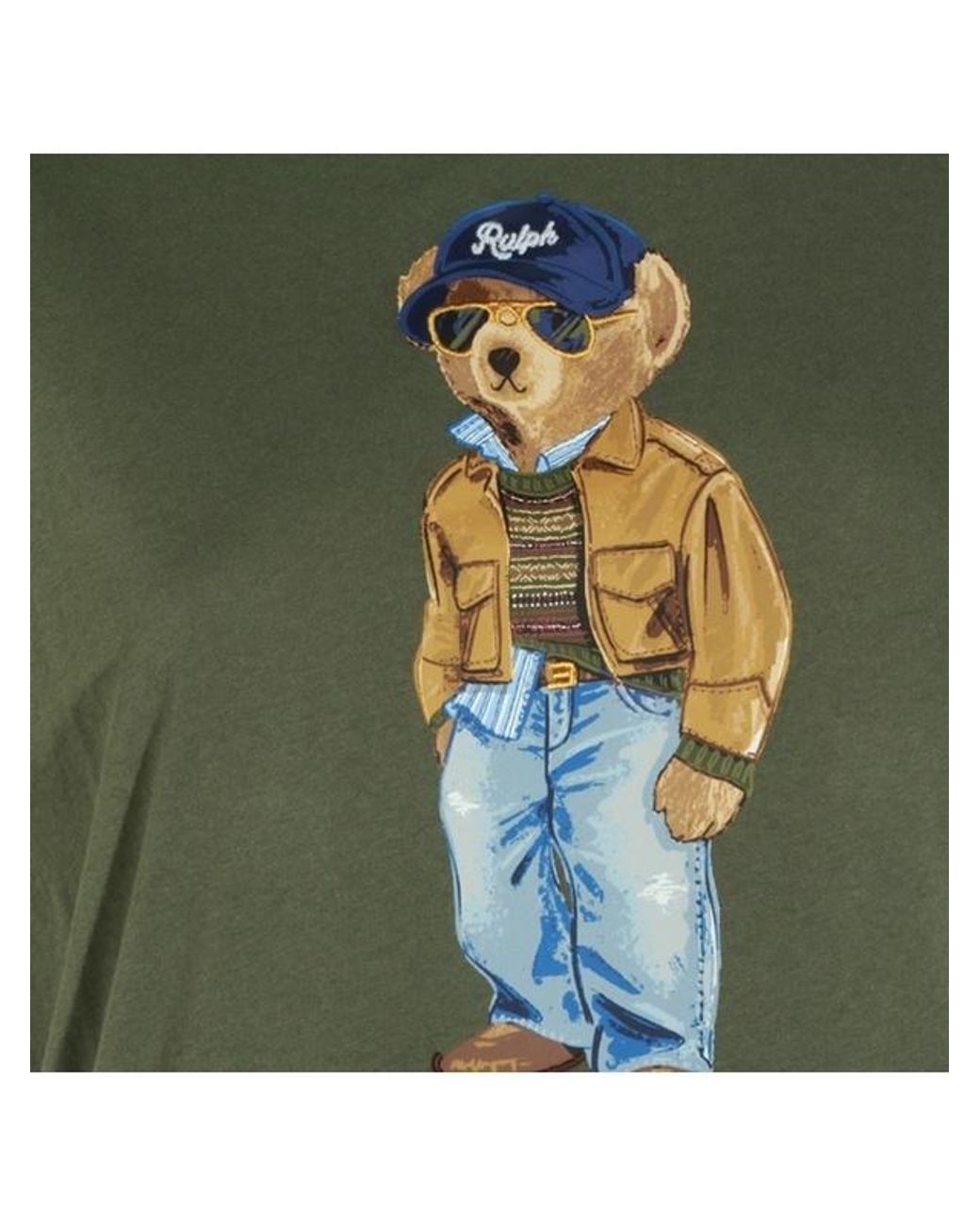 Polo Ralph Lauren Green T-Shirt With Cartoon Bear
