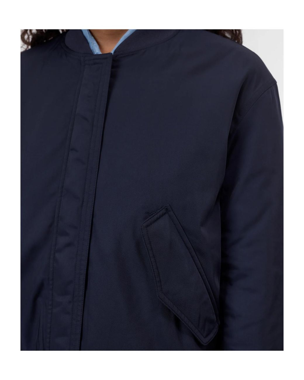 Closed Blue Logo-Patch Bomber Jacket