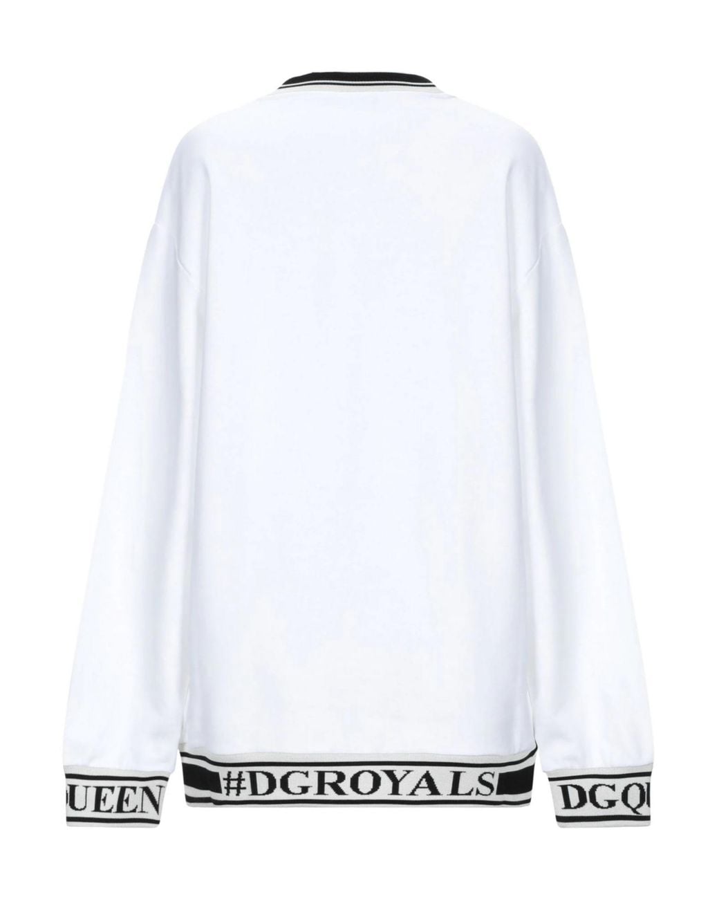 Dolce & Gabbana White Sweatshirt Cotton, Brass, Silk, Glass, Polyester