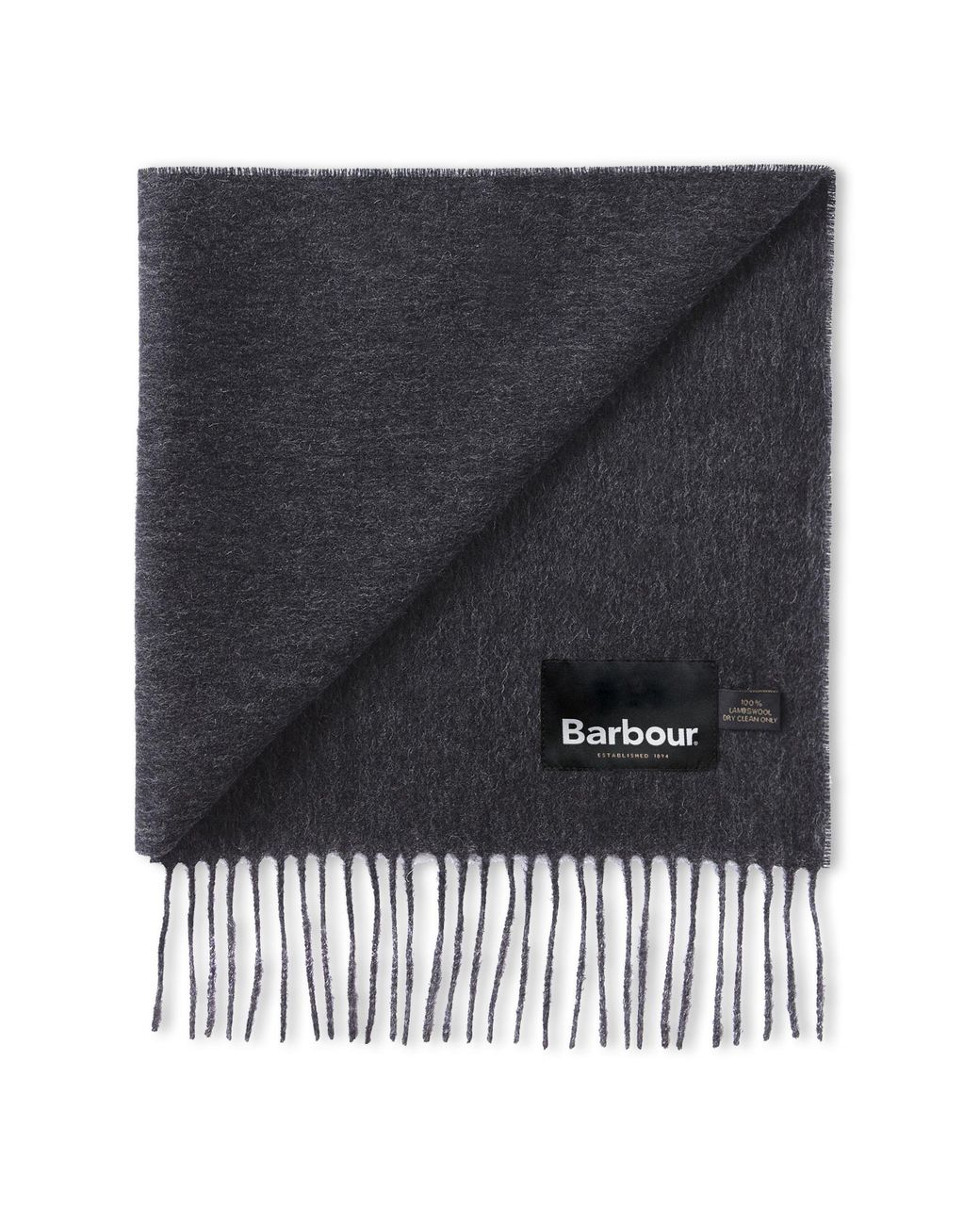 Barbour Blue Logo Detail Wool Scarf for men