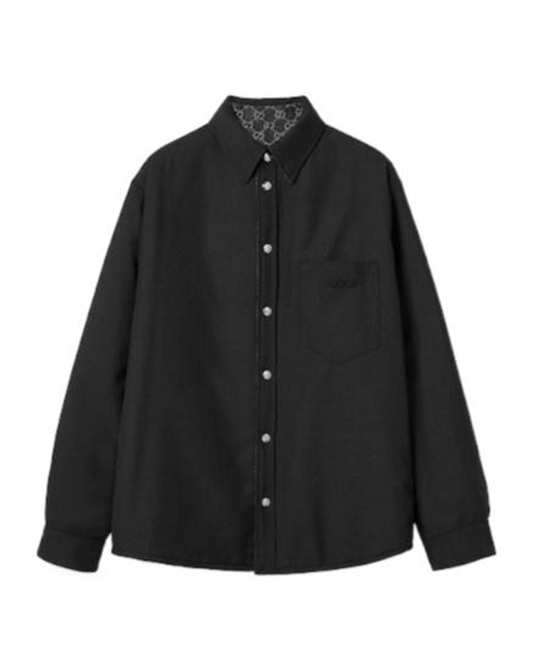 Gucci Black Reversible Long-Sleeve Denim Shirt for men