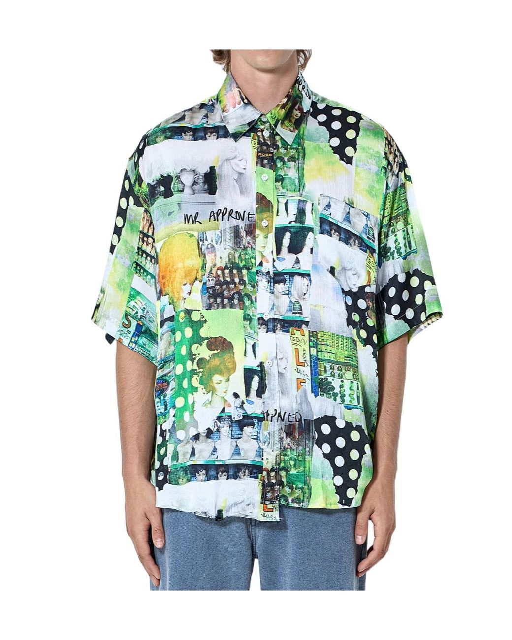Martine Rose Green Boxy Wrap Shirt for men