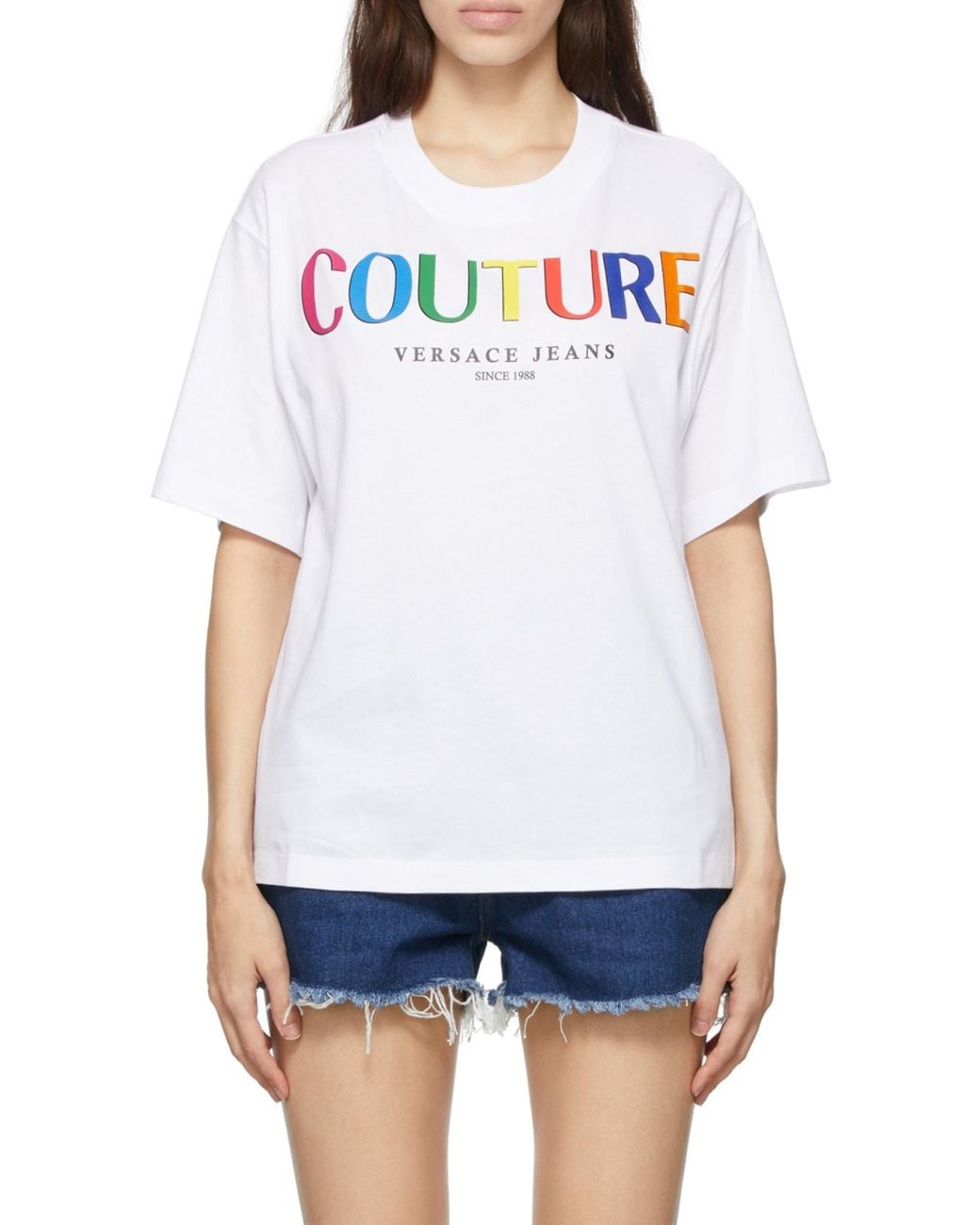 Versace Jeans White Logo-Print T-Shirt