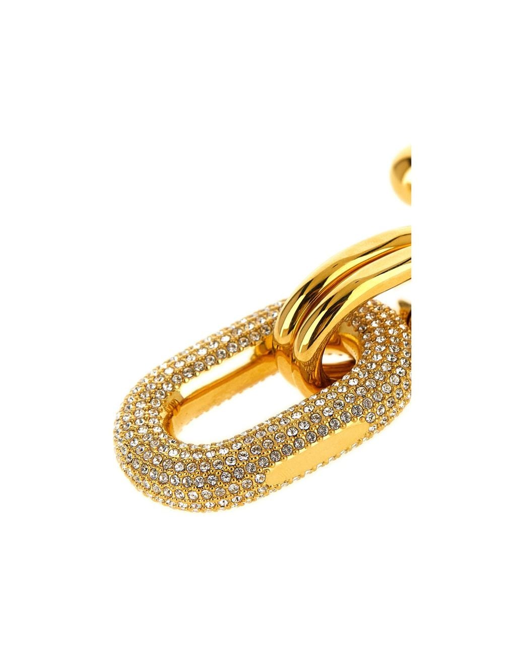 Rabanne Metallic Crystal Pendant Chain Necklace