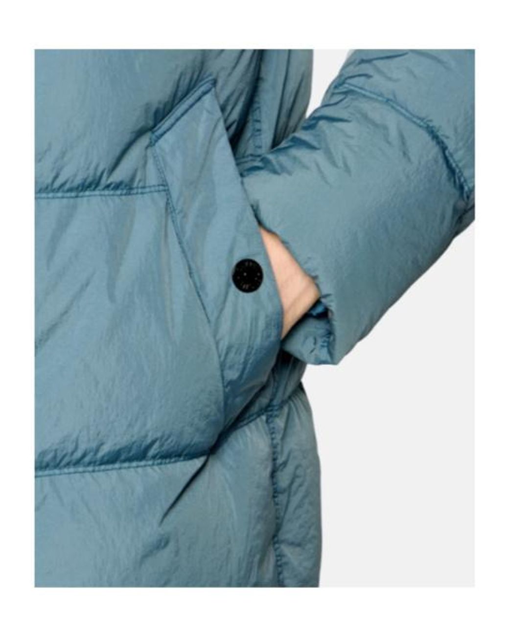 Stone Island Blue Compass-Badge High-Neck Jacket for men