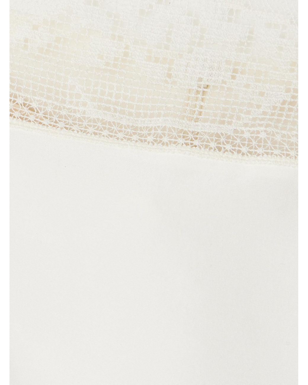 Magda Butrym White Draped Lace-Trim Mini Dress