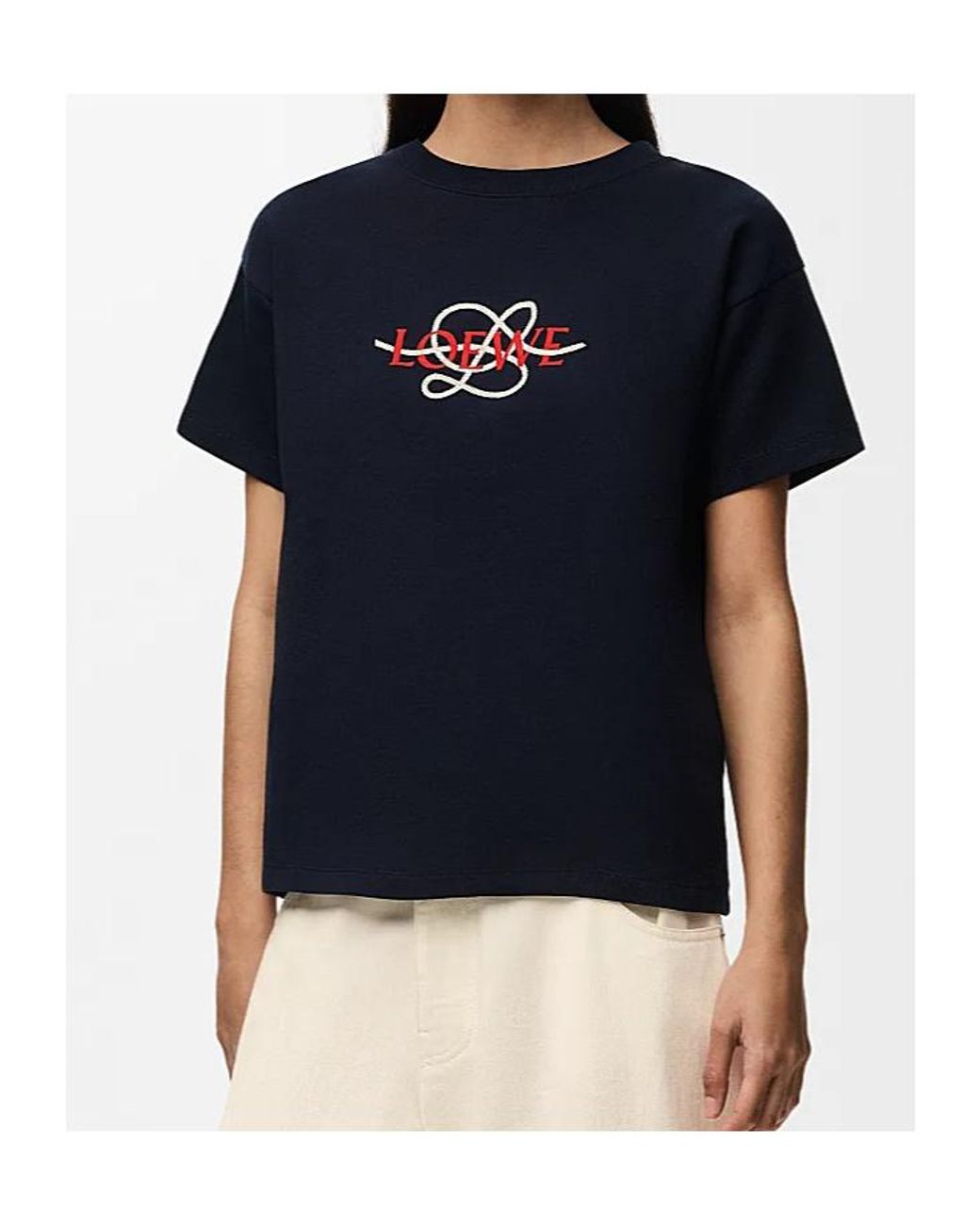 Loewe Blue Logo-Embroidered T-Shirt