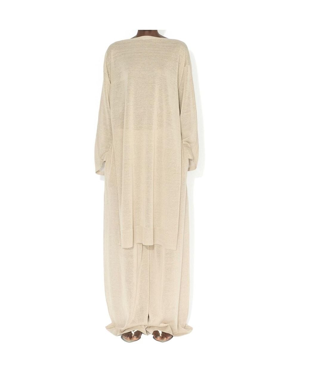 Alaïa White Alaïa Knitted Kaftan Dress