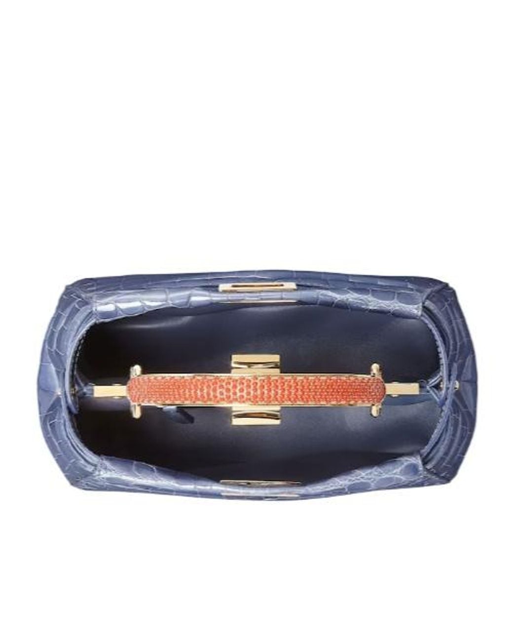 Fendi Blue Peekaboo Mini Crocodile Bag