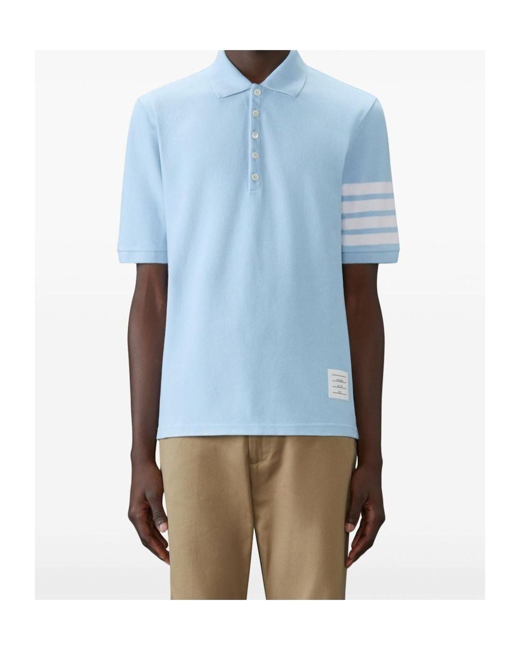 Thom Browne Blue Hector Bunny -Bar Polo Shirt for men