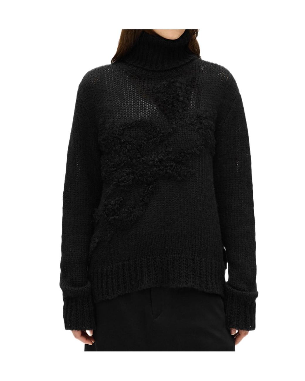 Ann Demeulemeester Black Fransina Turtleneck Sweater