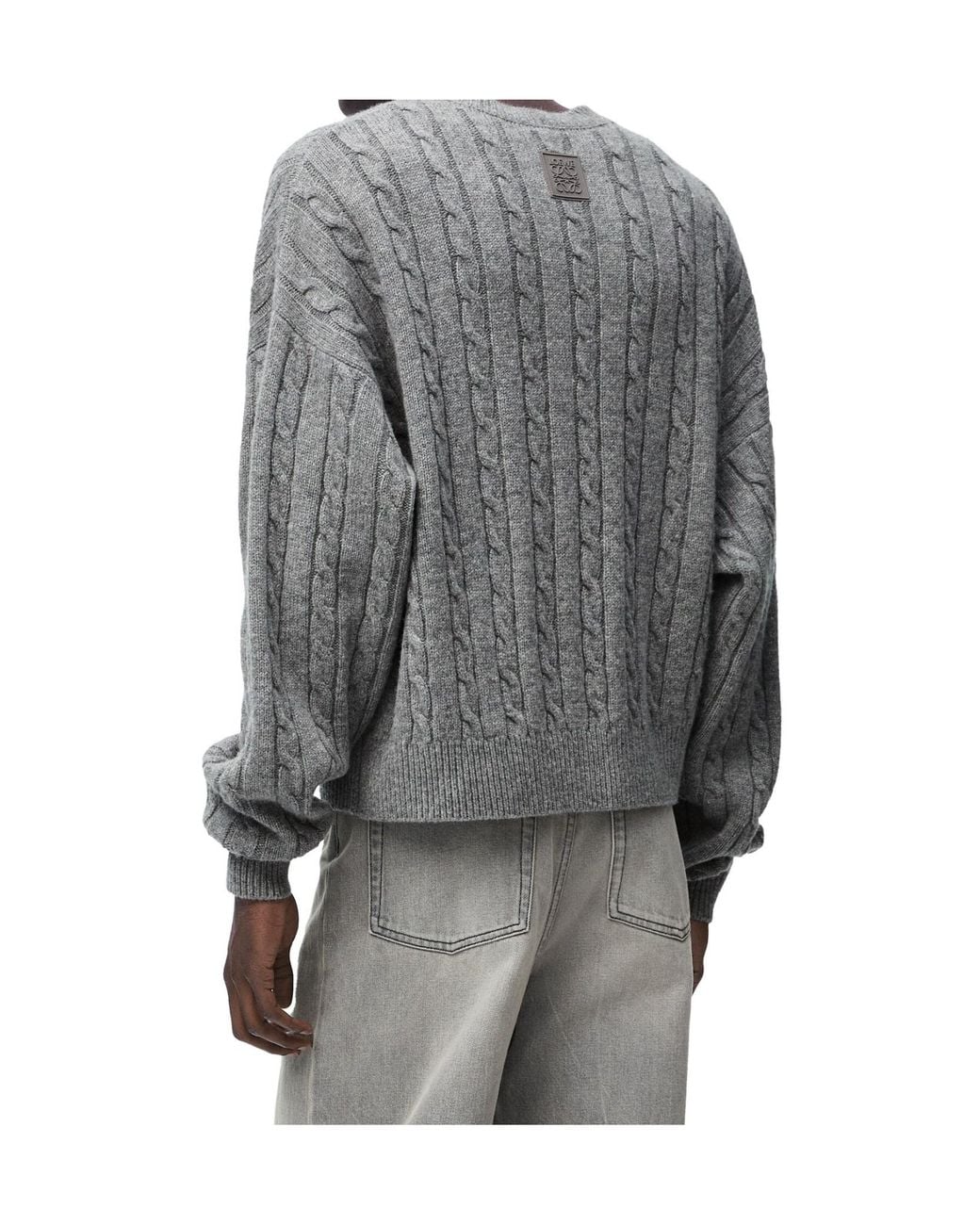 Loewe Gray Long-Sleeved Crewneck Jumper for men