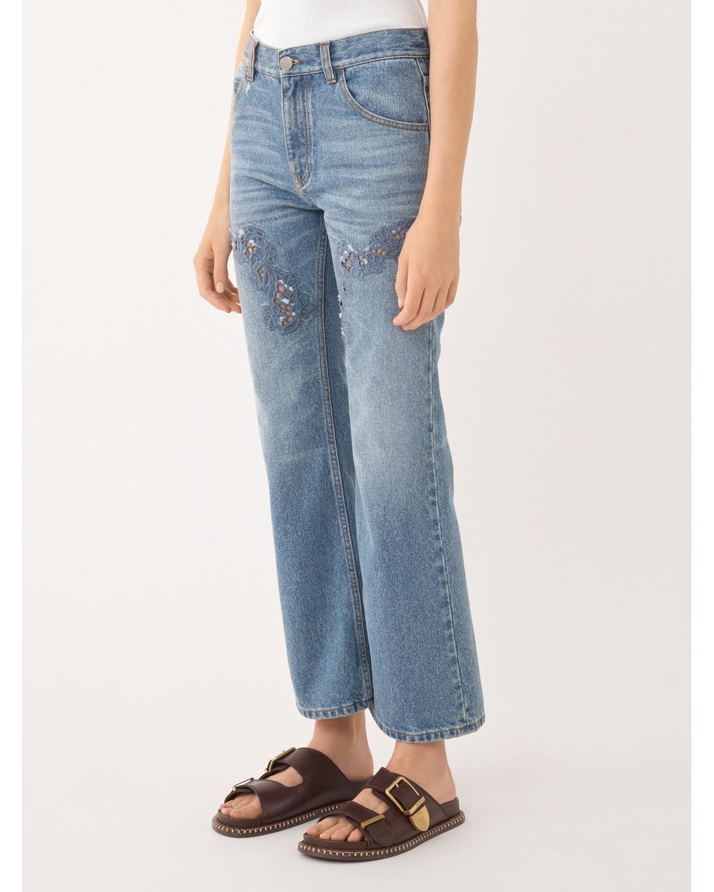 Chloé Blue Chloé Cropped Bootcut Jeans
