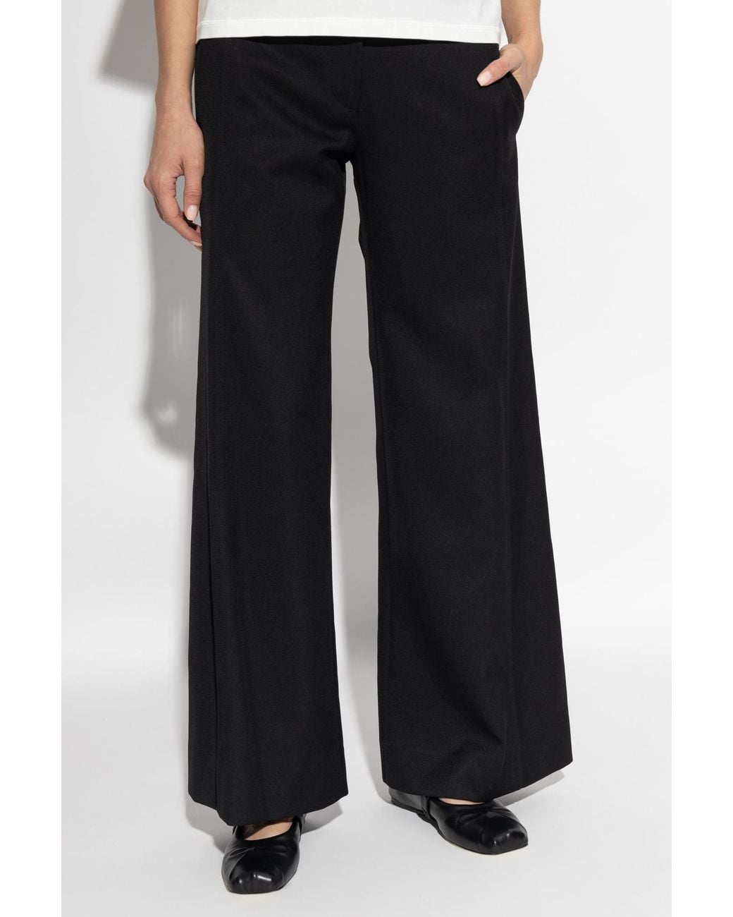 Victoria Beckham Black Pressed Crease Tailored Trousers