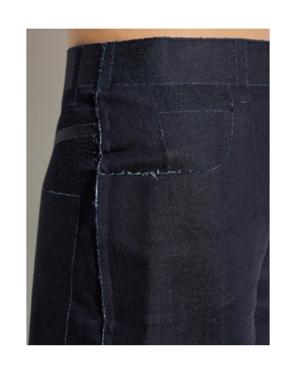 Marni Blue Stretched Denim Trompe L'Oeil Trousers