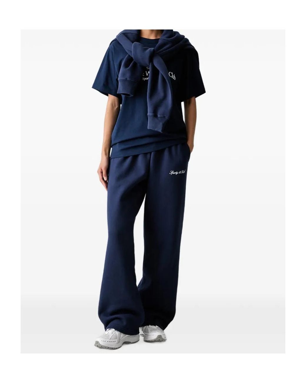 Sporty & Rich Blue Logo-Print T-Shirt