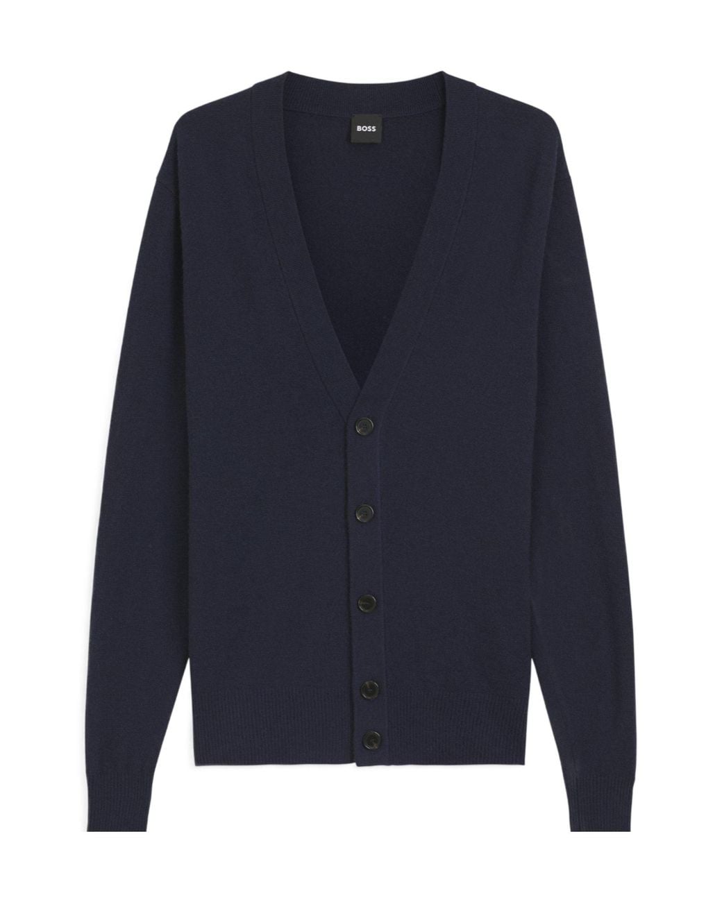 Boss Blue Double Breasted Jelso Relaxed-Fit Cardigan for men
