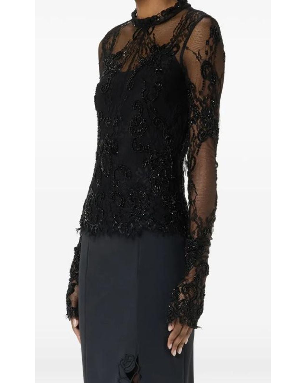 Blumarine Black Long-Sleeve T-Shirt