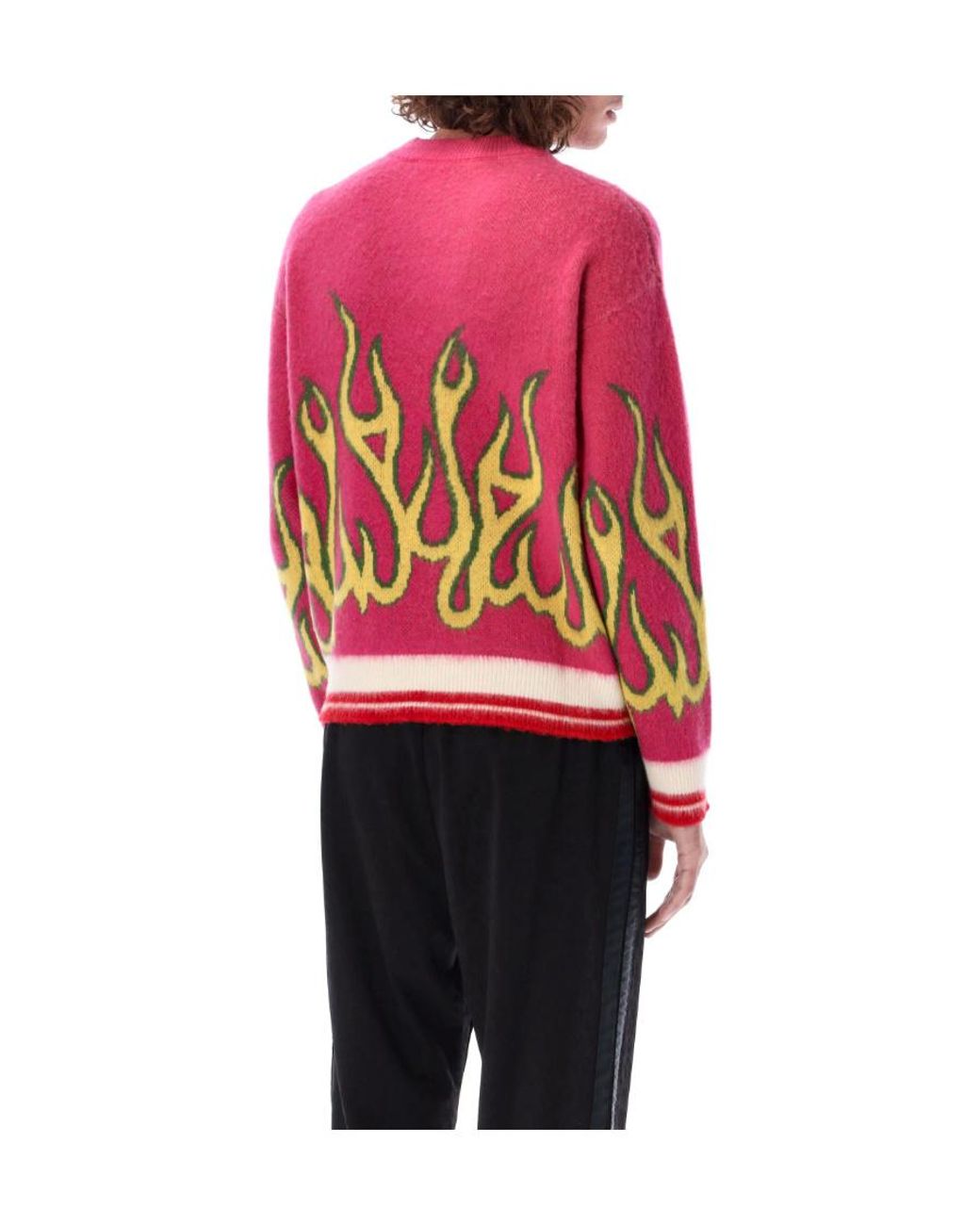 Palm Angels Red Burning Drop-Shoulder Jumper for men