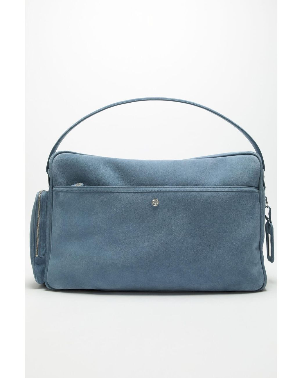 Acne Blue Camero Hotel Suede Multi-Pocket Shoulder Bag