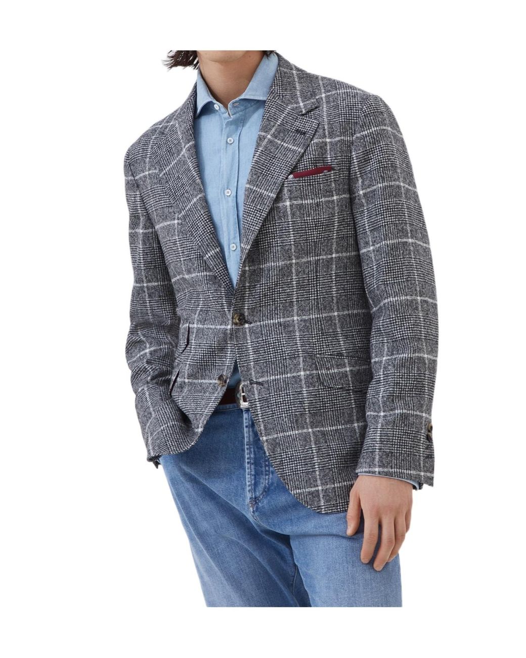 Brunello Cucinelli Blue Single-Breasted Blazer for men