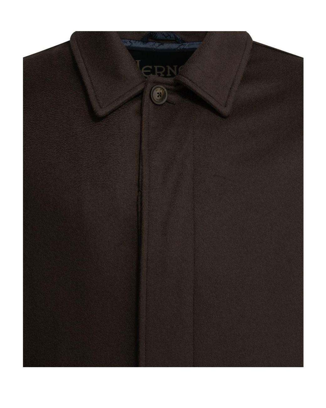 Herno Black Single-Breasted Cashmere Coat for men