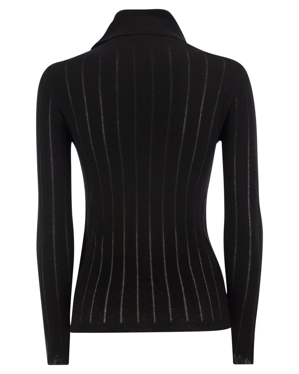 Max Mara Black Studio Mstbadesse Fitted Turtleneck Jumper