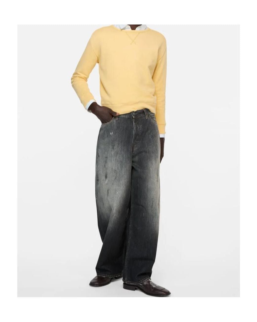 Acne Natural Logo Back Sweatshirt for men