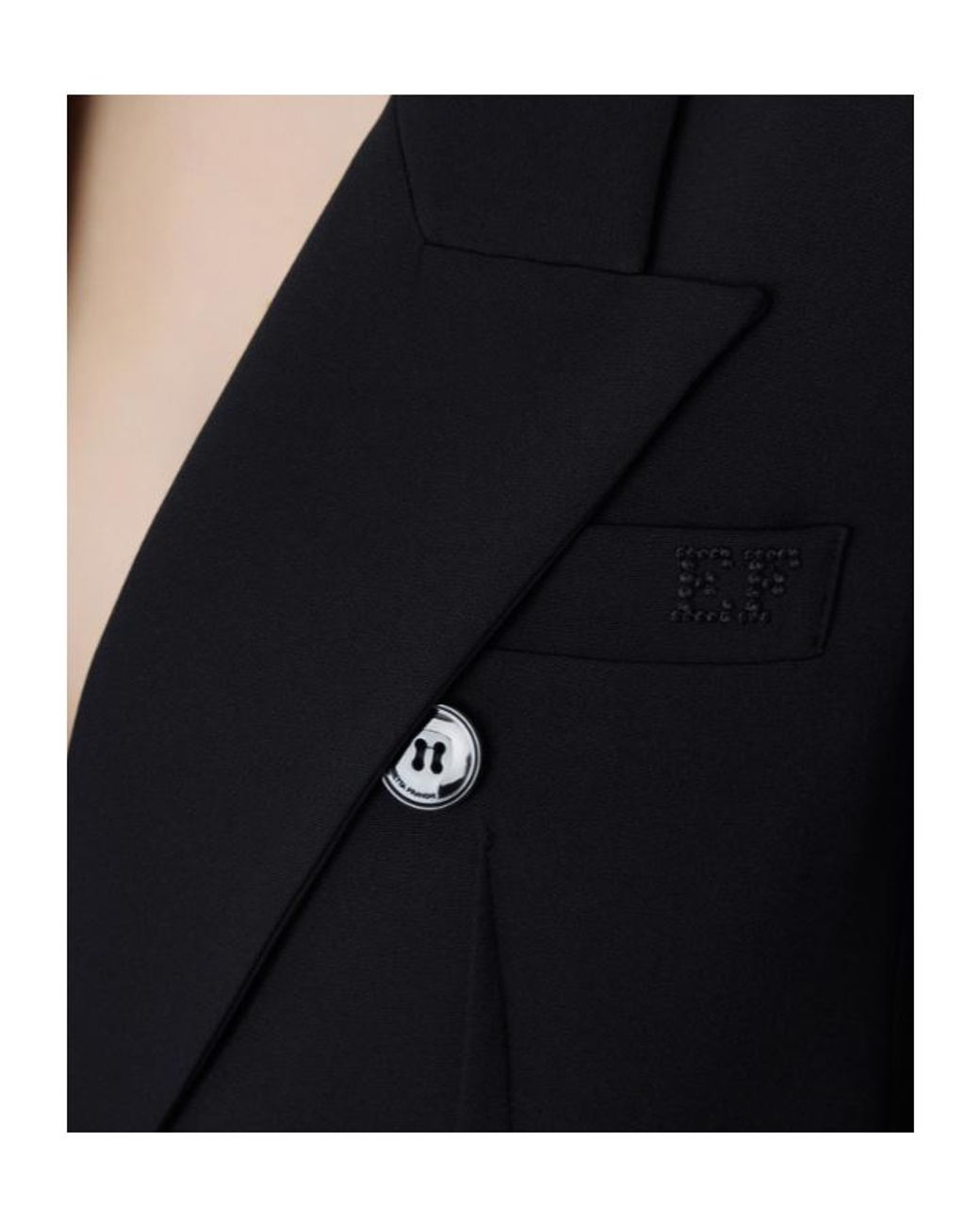 Elisabetta Franchi Black Double-Breasted Peak-Lapels Blazer