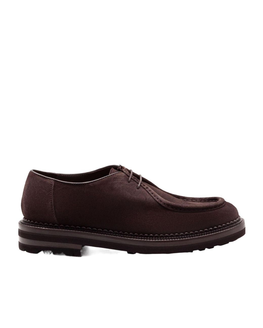 Green George Brown Apron-Toe Derby Shoes for men