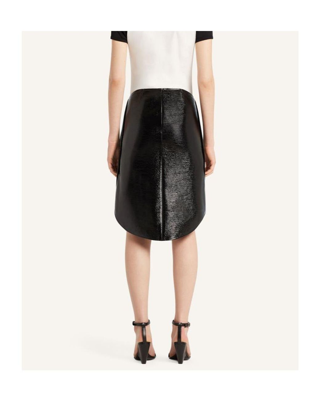 Courreges Black Courrèges Circle Vinyl Midi Skirt
