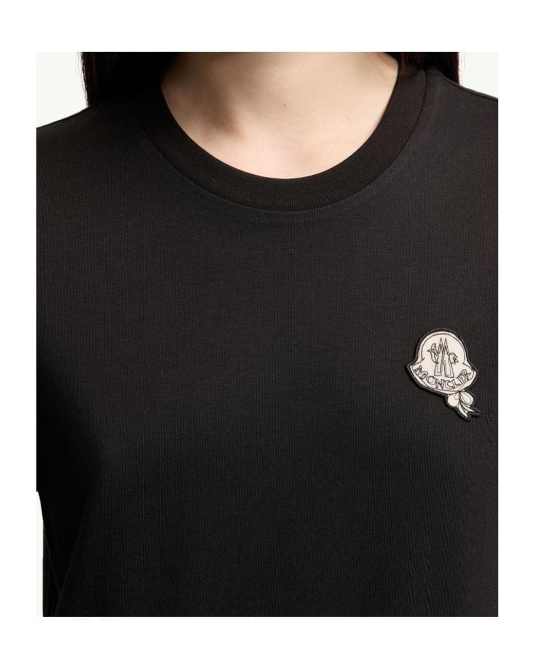 Moncler Black Logo Patch Crewneck T-Shirt