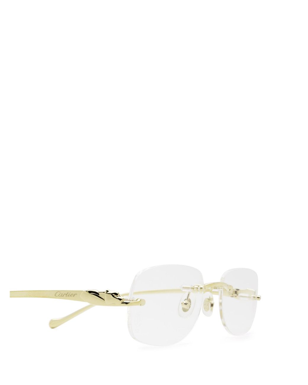 Cartier White Oval Frameless Glasses for men
