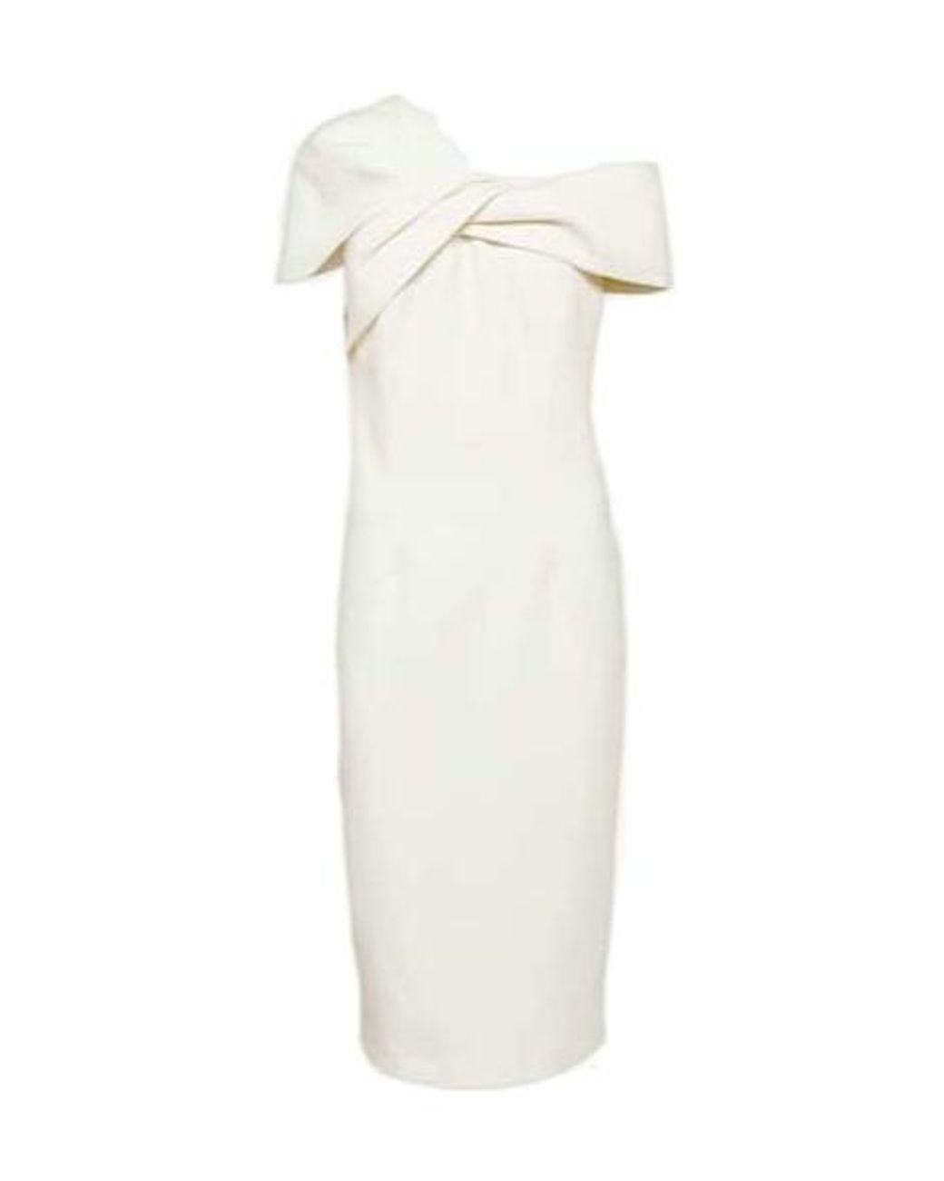 Safiyaa White Salmone Crepe Midi Dress