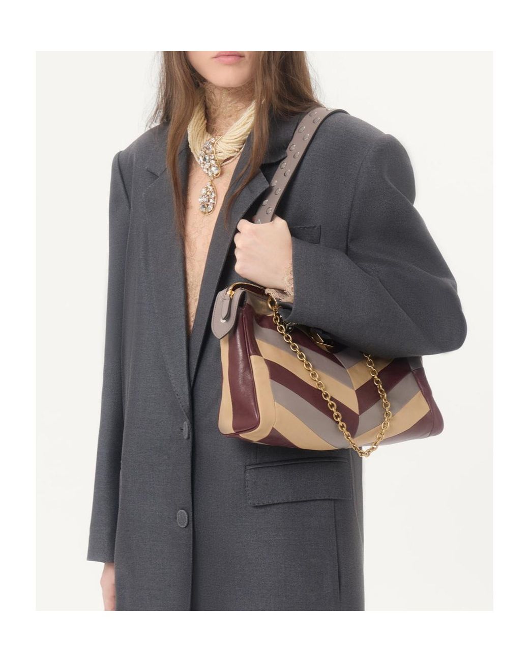 Valentino Gray Long-Sleeve Blazer