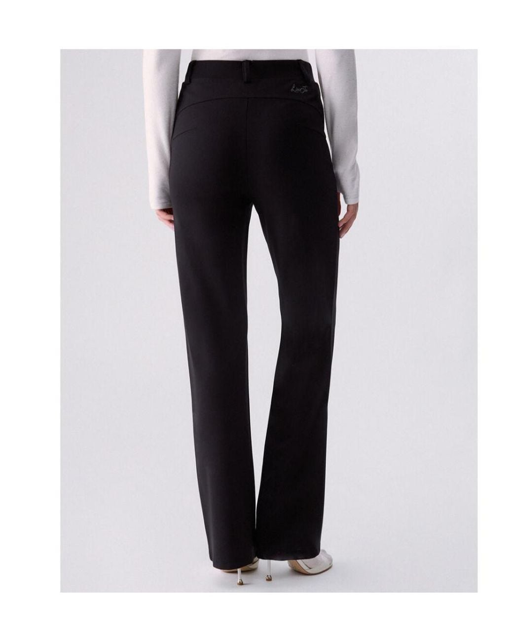 Liu Jo Blue Logo Detail Wide-Leg Pants