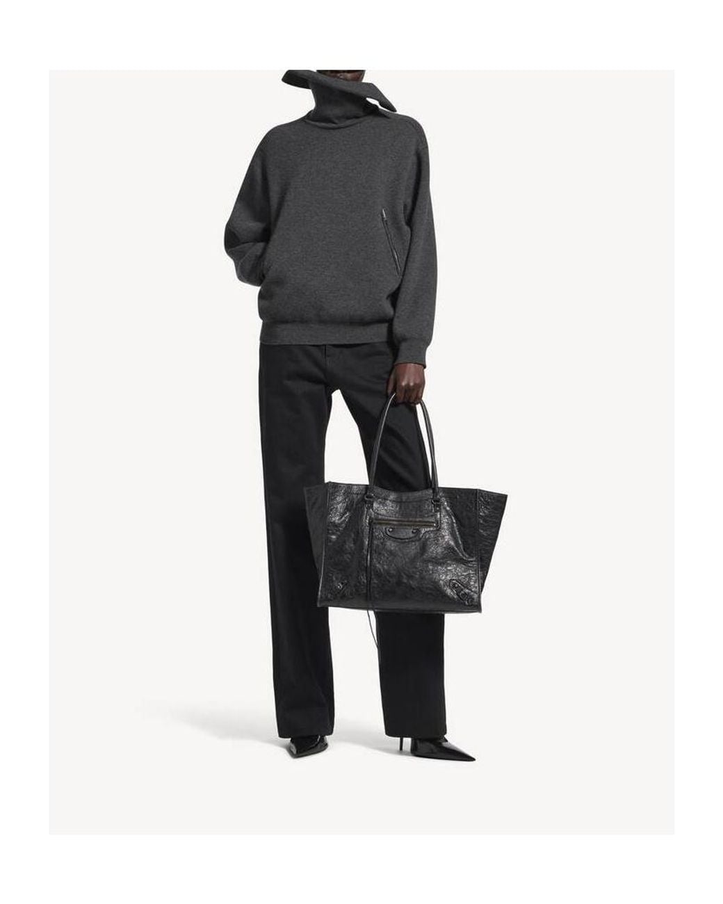 Balenciaga Gray Half-Zip Knitted Jumper