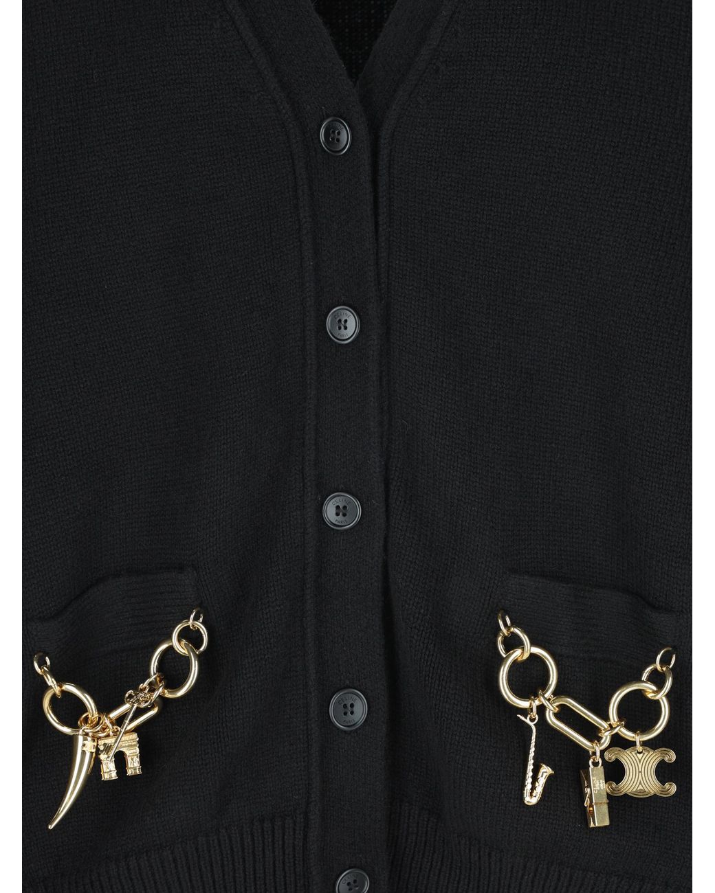 Céline Black Long-Sleeved Cardigan