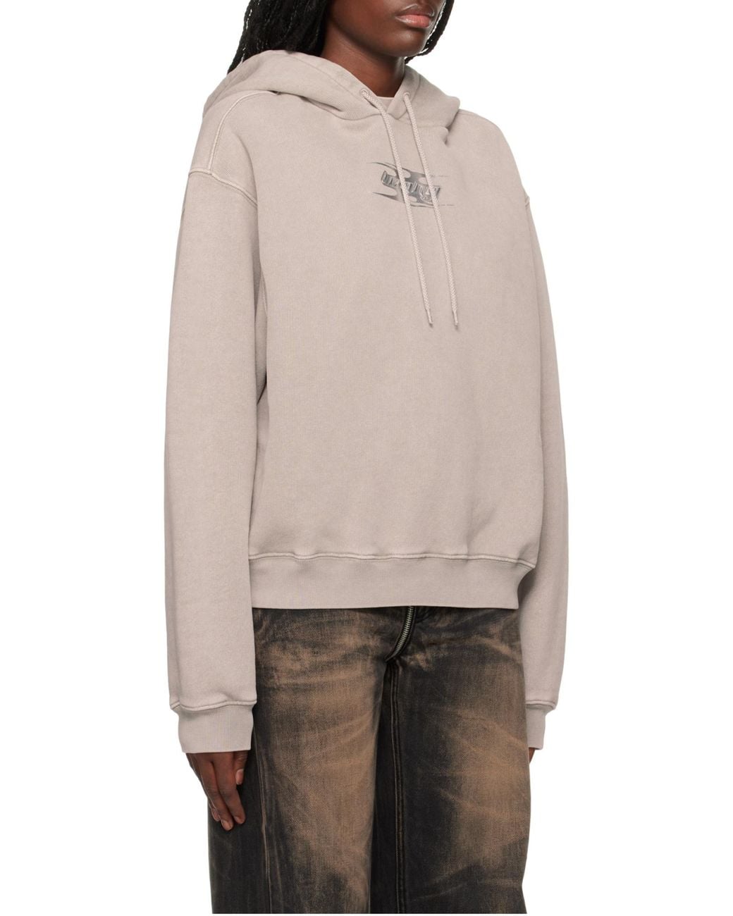 Alexander Wang Gray T By Blade Logo Embossed Hoodie