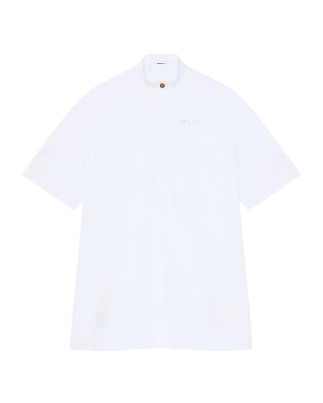 Givenchy White Stand-Collar Mini Shirt Dress