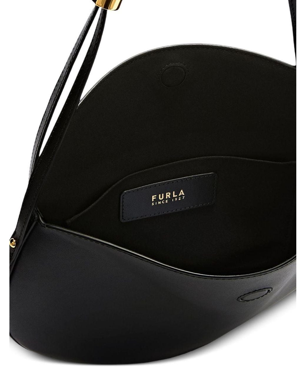 Furla Black Letter Logo Shoulder Bag