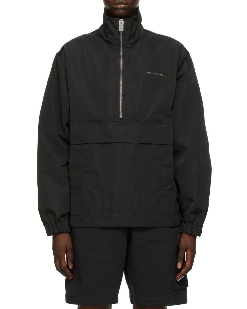 1017 ALYX 9SM Blue Logo Plaque High-Neck Windbreaker for men