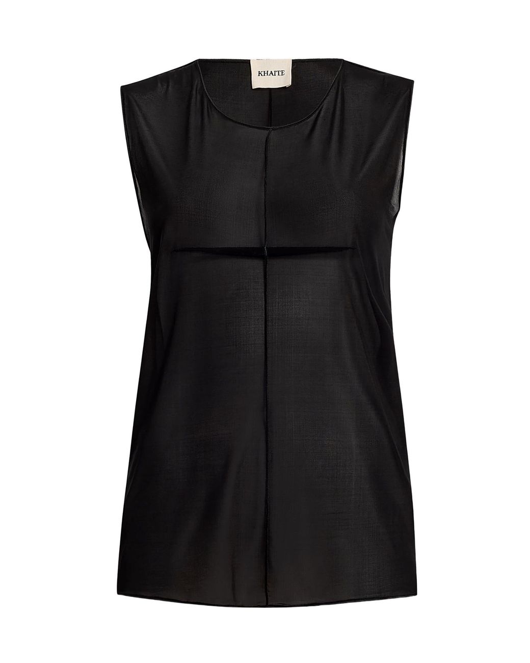 Khaite Black Sleeveless Tops