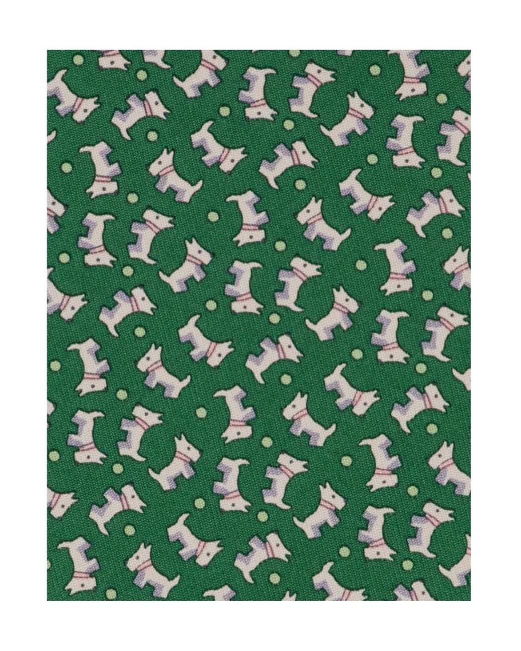Ferragamo Green Printed Tie for men