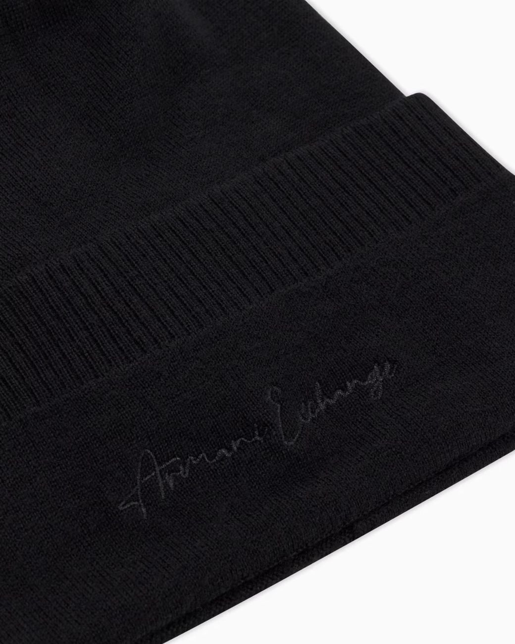 ARMANI EXCHANGE Blue Logo-Embroidered Beanie Hat