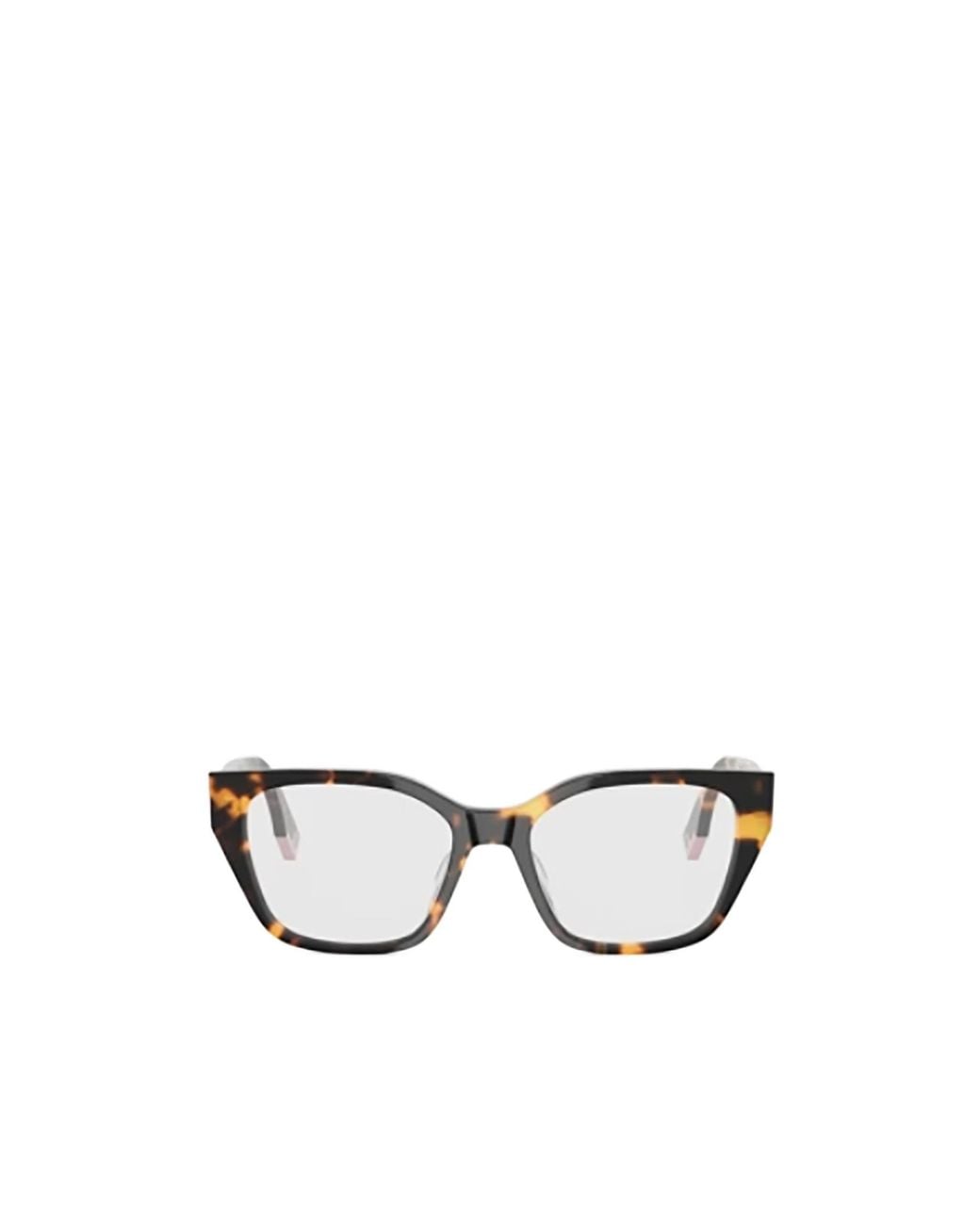 Fendi White Eyewear Butterfly Frame Glasses