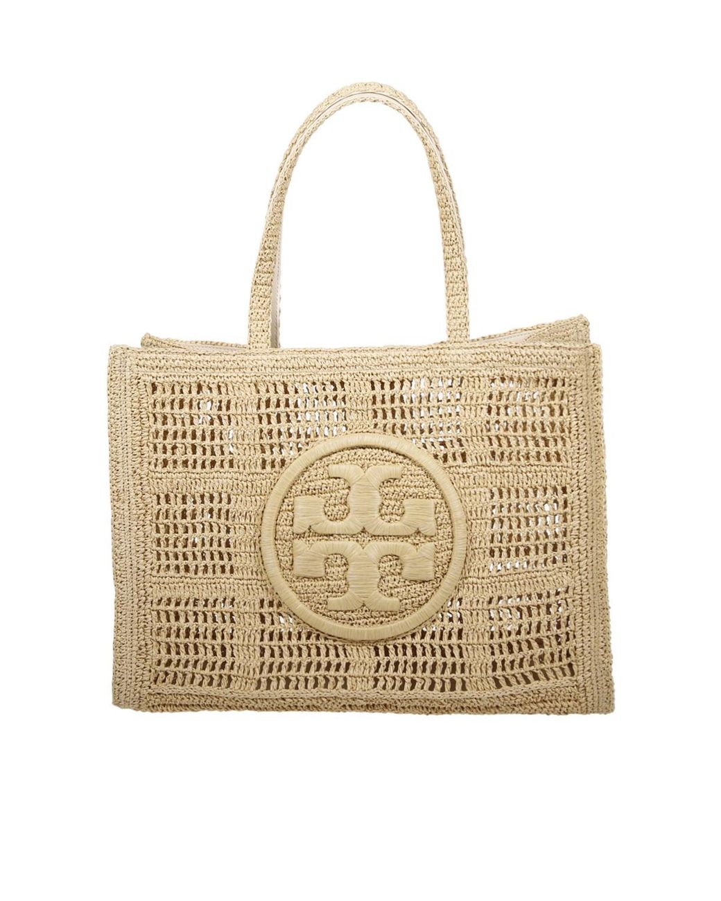 Tory Burch Natural Ella Crochet Large Tote Bag